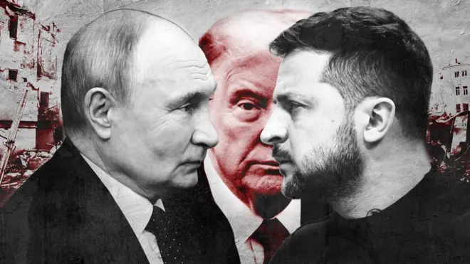Зеленский, Путин, Трамп