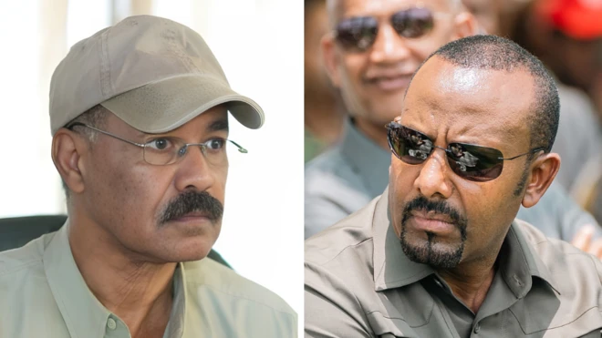 ሓበራዊ ምስሊ ፕረዚደንት ኢሳይያስ ኣፈወርቅን ቀዳማይ ሚኒስትር ኣብዪ ኣሕመድን