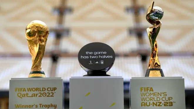 Di trophies for di Men and Women World Cup