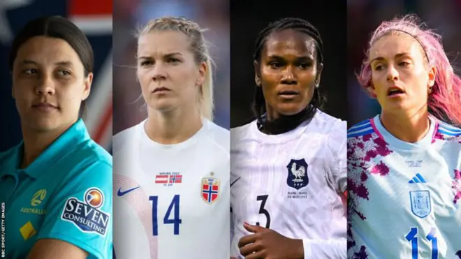 (From left to right) Sam Kerr, Ada Hegerberg, Wendie Renard and Alexia Putellas dey hope to make ogbonge impact dis summer