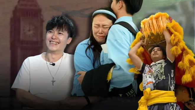 回流香港的阿銘、留英爭取永居權利的DEREK、一家分隔異地的「太空人家庭」何太太與何先生。