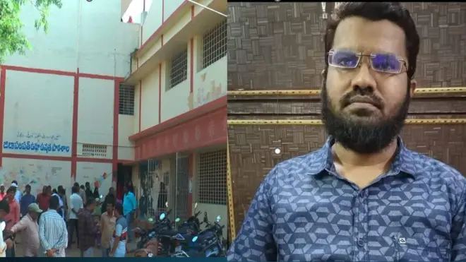 కొత్తపల్లిలోని జిల్లా పరిషత్ ఉర్దూ ఉన్నత పాఠశాలలో చనిపోయిన ఏజాష్ అహ్మద్