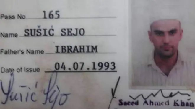 Избегличка легитимација коју је Сушић добио по доласку у Пакистан