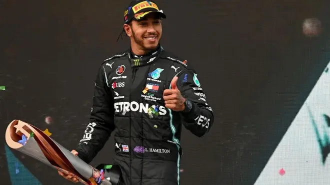 Hamilton tras vencer.