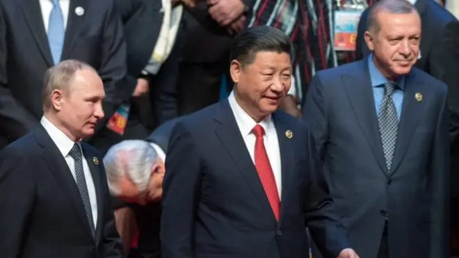 شی جنپنگ کے ساتھ پوتن اور اردوغان