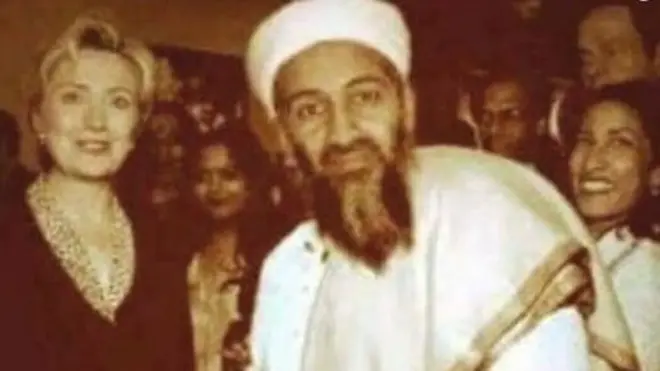 ہلیری کلنٹن اور اسامہ بن لادن کی جعلی تصویر