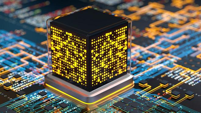 Neon-lit quantum computer chip and chipset