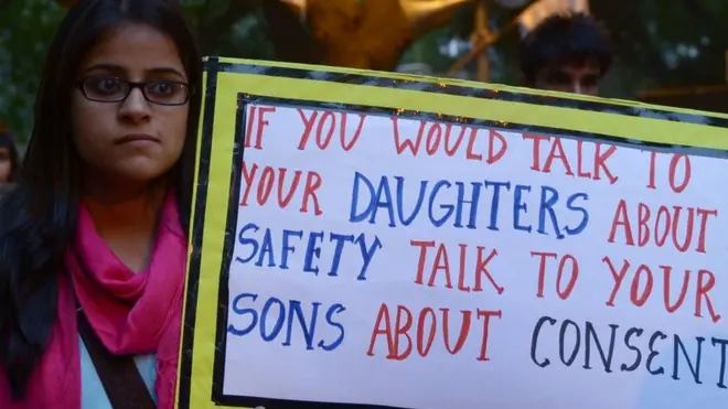 A protest against rape in India