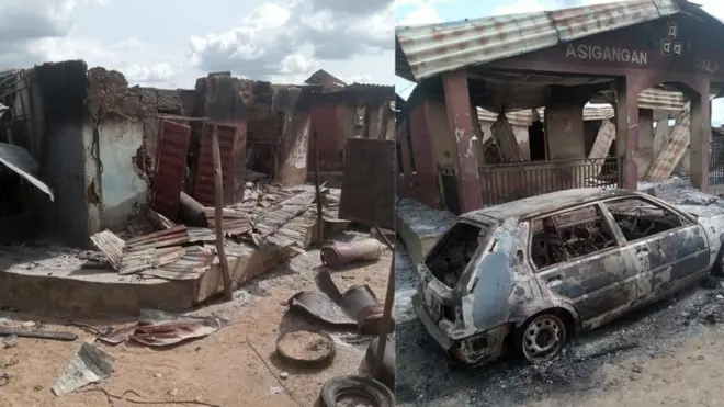 Awọn dukia to bajẹ ni Igangan lasiko ikọlu