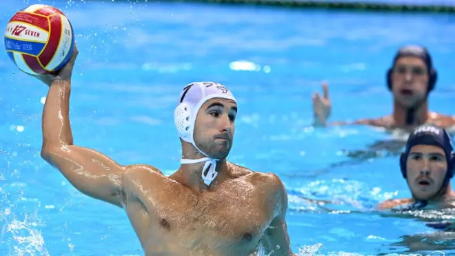 Strahinja Rašović na meču protiv Mađarske tokom Evropskog prvenstva u Splitu