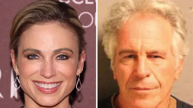 ABC journalist Amy Robach (left) and paedophile Jeffrey Epstein