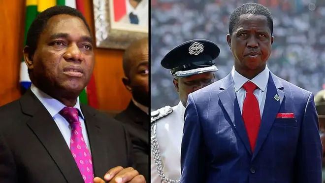 edgar lungu and Hakainde Hichilema