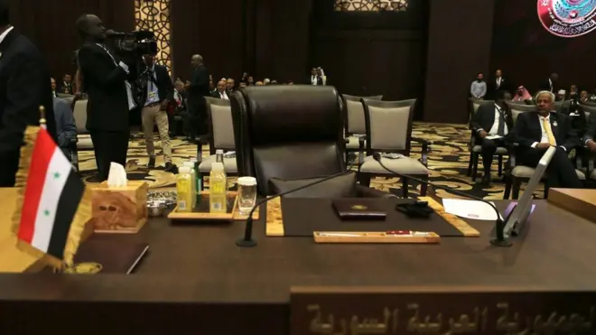 (أرشيف) مقعد سوريا في قمة لجامعة الدول العربية