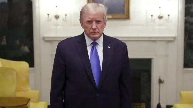 The US president records a video message before being flown to hospital with Covid-19.