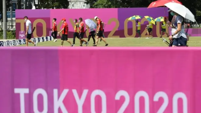 2020 도쿄올림픽 개막을 나흘 앞둔 19일 오전 일본 도쿄 유메노시마공원 양궁장에서 선수들이 훈련을 하고 있다