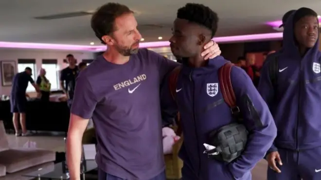 Gareth Southgate and Bukayo Saka