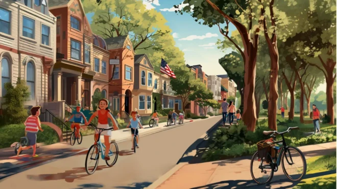 Ilustración de la ciudad que quiere construir en California un grupo de multimillonarios de Silicon Valley