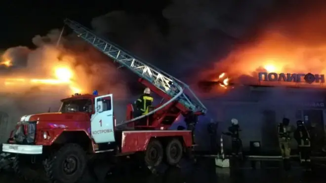 The fire broke out in a nightclub in Kostroma