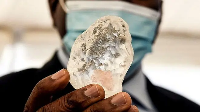 President Mokgweetsi Masisi was shown the gem at a ceremony in the capital, Gaborone
