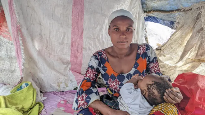 Noella Elizabeth, mère de 5 enfants, est réfugiée.