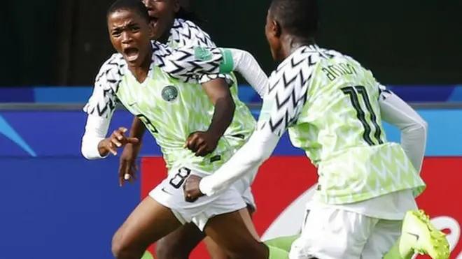 For di 95th minute of di match Rasheedat Ajibade shoot shot wey China player Dinan-Lehon, make mistake put di ball inside her own net to draw di match.