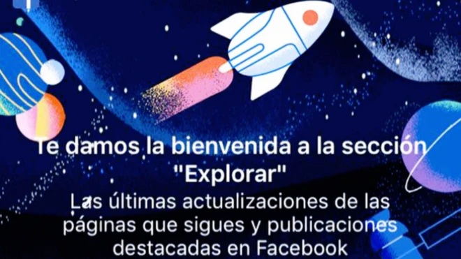 Explorar es un test que está realizando Facebook para separar contenidos en tu muro.