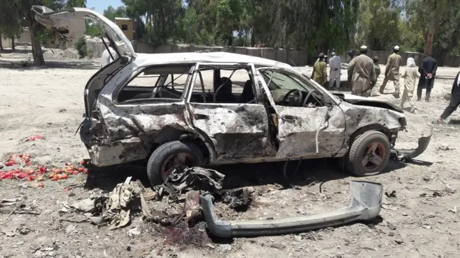 پېښه ځانمرګي موټر بم رامنځته کړې او پړه یې وسله والو طالبانو منلې