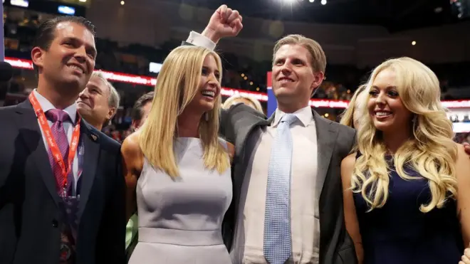 Donald hijo, Ivanka, Eric y Tiffany Trump