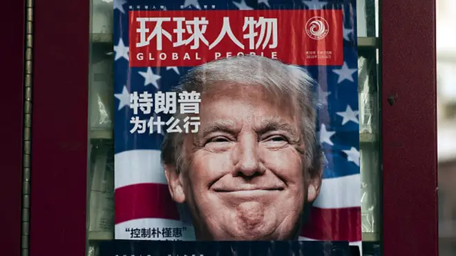 Imagen de Trump en la portada de una revista china.