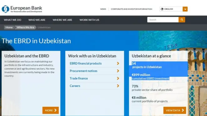 Европа Тикланиш ва Тараққиёт банки вакиллари Ўзбекистонга сафар қилган.