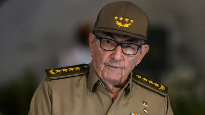 Cuban First Secretary of Communist Party Raul Castro gives a speech on January 1, 2019