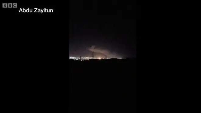 Hinh ảnh cuộc không kích tại Syria vào ban đêm