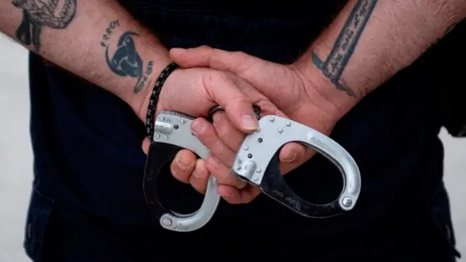 Police handcuffs, Marseille, 11 Jun 20