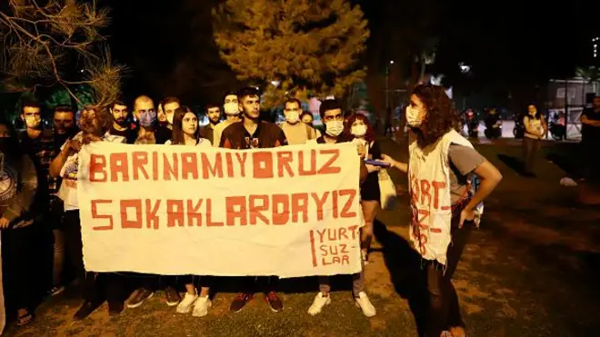 Öğrenci barınma eylemi 