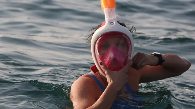 Участница заплыва