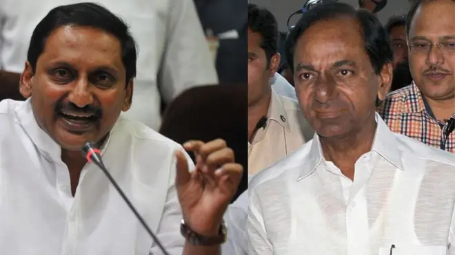 సమైక్య రాష్ట్ర చివరి ముఖ్యమంత్రి కిరణ్ కుమార్ రెడ్డి, తెలంగాణ రాష్ట్ర తొలి ముఖ్యమంత్రి కేసీఆర్