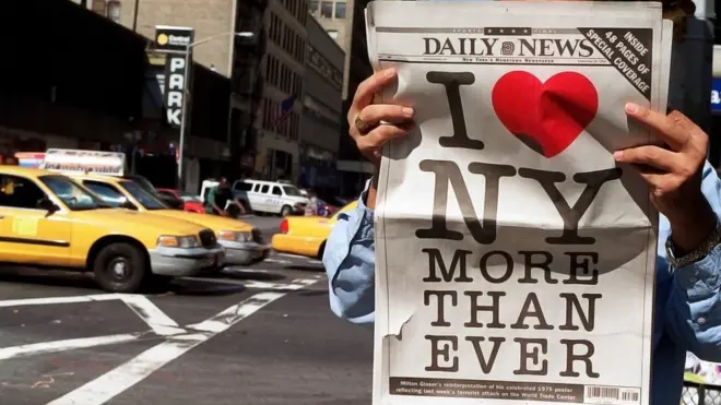 9.11 테러 이후 'I ♥ NY' 로고에는 '어느 때보다 더(MORE THAN EVER)'라는 문구가 추가됐다.