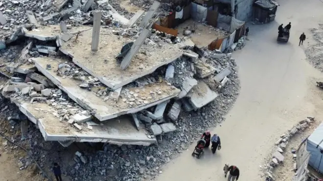 مشهد جوي للدمار في غزة