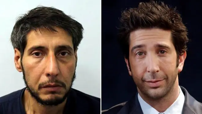 Police issued a new photo of "Ross from Friends" lookalike Abdulah Husseini (left)