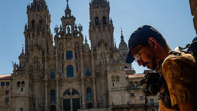 Homem em Santiago de Compostela