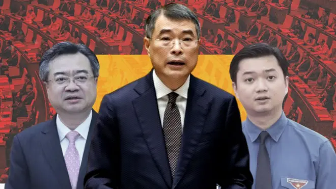 Một số gương mặt nổi bật là con các cựu quan chức lãnh đạo. Từ trái qua: các ông Nguyễn Thanh Nghị, Lê Minh Hưng, Nguyễn Minh Triết 