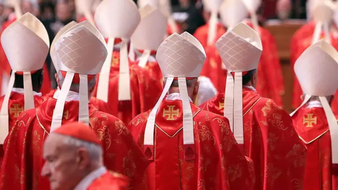 Cardiais no Vaticano em 2013, antes do Conclave que elegeu Francisco