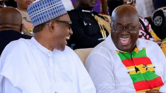 Nigeria President Muhammadu and im 5 and 6, Ghana President Nana Akufo-Addo