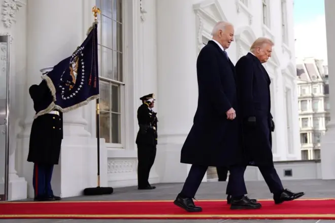 Joe Biden and Donald Trump at the White House