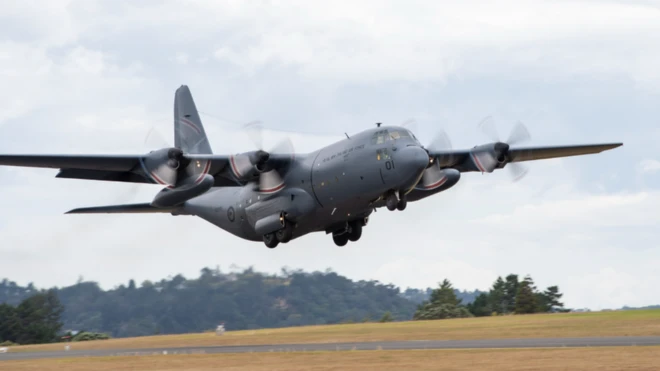 A New Zealand Hercules aircraft carrying emergency supplies left Auckland this morning