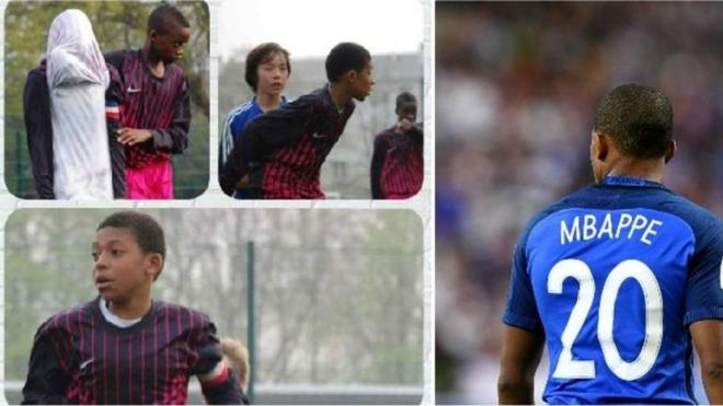 Cậu thiếu niên Kylian Mbappe chơi cho CLB Bondy ở ngoại ô Paris và tài năng của cậu hiện rõ từ khi còn bé
