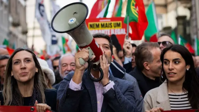 Manifestación contra la inmigración ilegal en Portugal