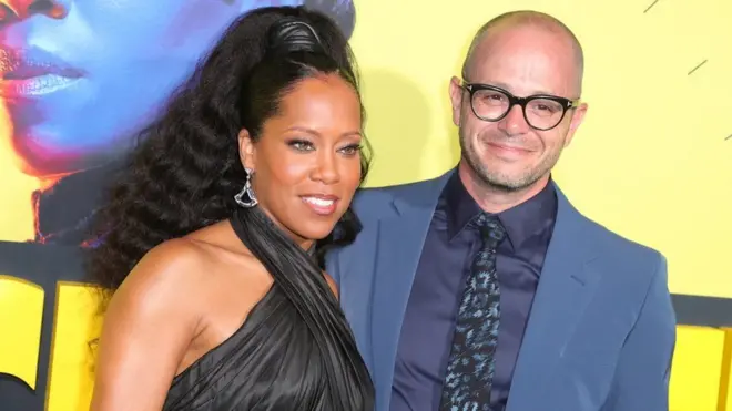 La actriz Regina King y Damon Lindelof, creador de 'Watchmen' para HBO.