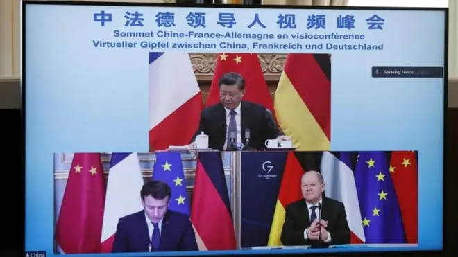 中、法、德領導人視頻峰會