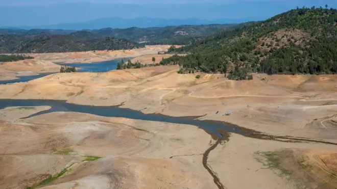 A very low lake in California